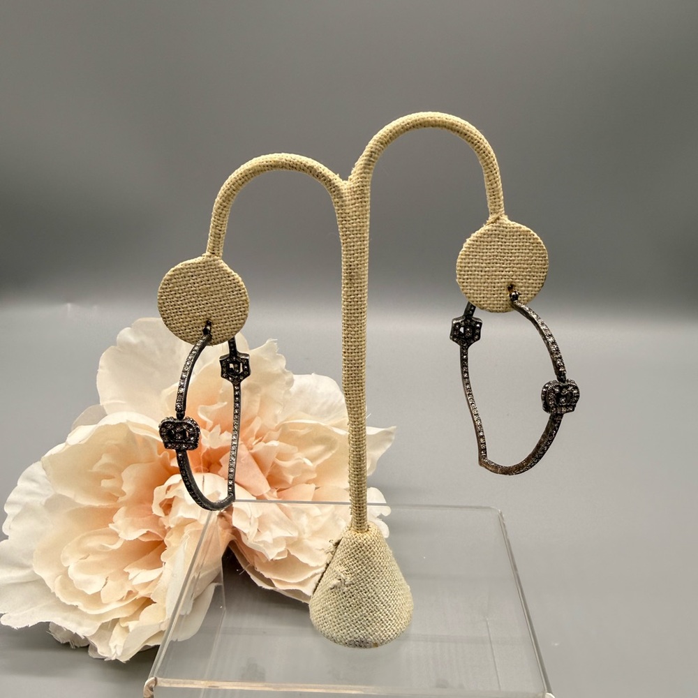 Juicy Couture pewter heart earrings